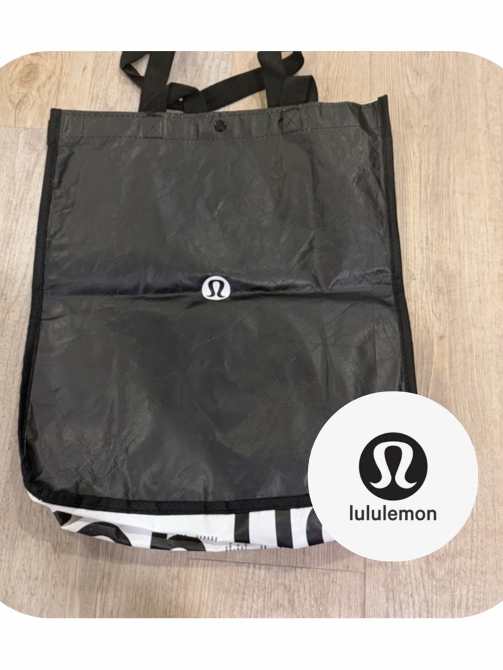 lululemon athletica Black Tote with White Logo Accent